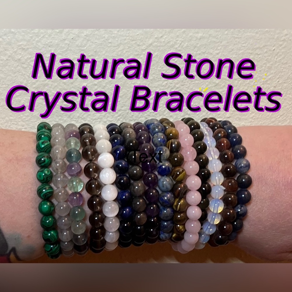 Natural Stone Crystal Beaded Bracelet - See other listing for all options!